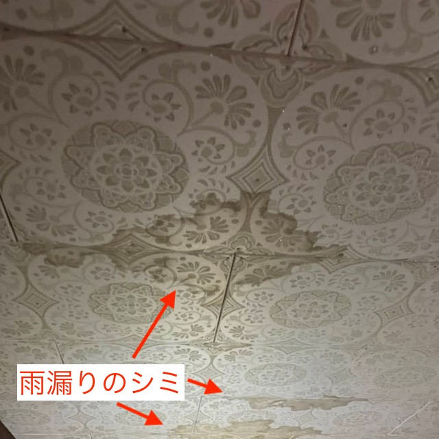 セメント瓦雨漏り室内状況を確認